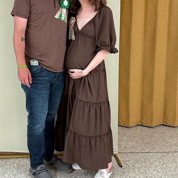 Nordstrom Chocolate Brown Maxi Dress SMALL - Picture 4 of 4